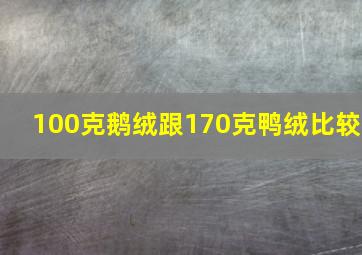 100克鹅绒跟170克鸭绒比较