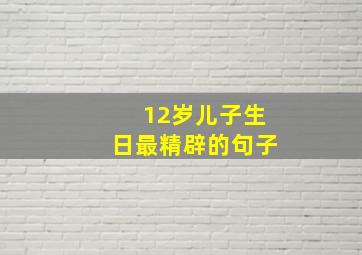 12岁儿子生日最精辟的句子