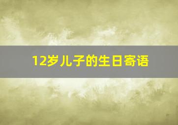 12岁儿子的生日寄语