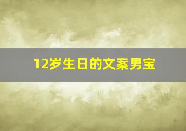 12岁生日的文案男宝