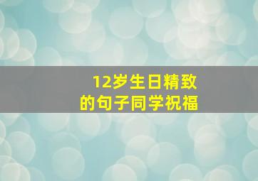 12岁生日精致的句子同学祝福