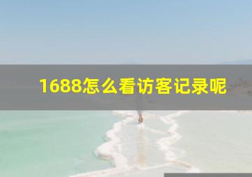 1688怎么看访客记录呢