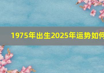 1975年出生2025年运势如何