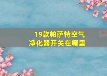 19款帕萨特空气净化器开关在哪里