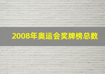 2008年奥运会奖牌榜总数