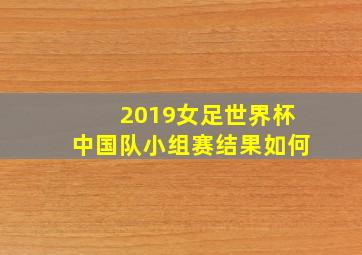 2019女足世界杯中国队小组赛结果如何