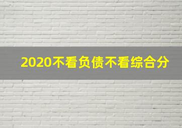 2020不看负债不看综合分