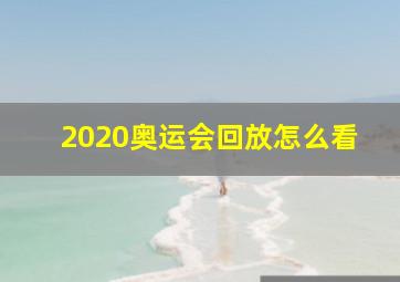 2020奥运会回放怎么看