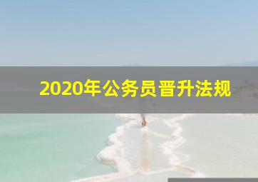 2020年公务员晋升法规