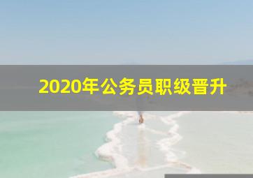 2020年公务员职级晋升