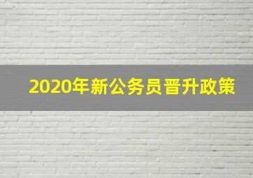 2020年新公务员晋升政策