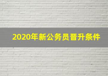 2020年新公务员晋升条件