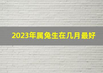 2023年属兔生在几月最好