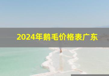 2024年鹅毛价格表广东