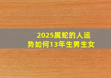 2025属蛇的人运势如何13年生男生女