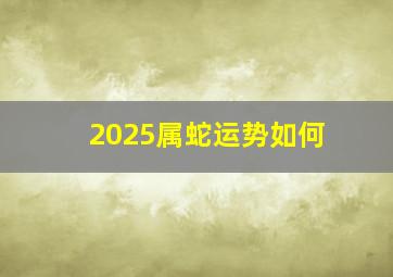 2025属蛇运势如何