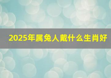 2025年属兔人戴什么生肖好