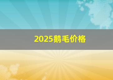 2025鹅毛价格