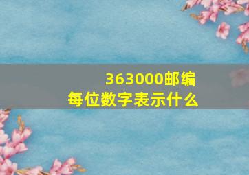 363000邮编每位数字表示什么