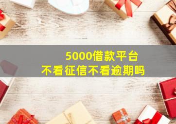 5000借款平台不看征信不看逾期吗