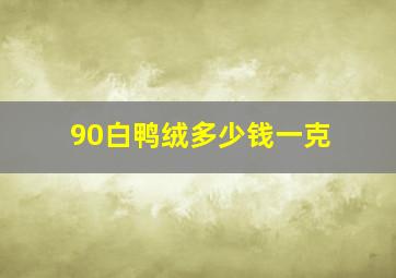 90白鸭绒多少钱一克