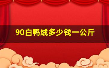 90白鸭绒多少钱一公斤