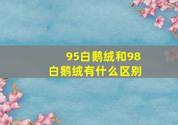 95白鹅绒和98白鹅绒有什么区别