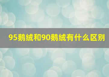 95鹅绒和90鹅绒有什么区别