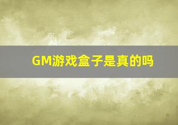 GM游戏盒子是真的吗