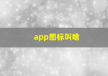 app图标叫啥