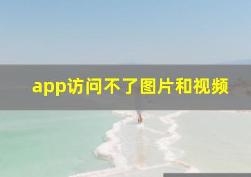 app访问不了图片和视频