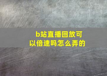 b站直播回放可以倍速吗怎么弄的