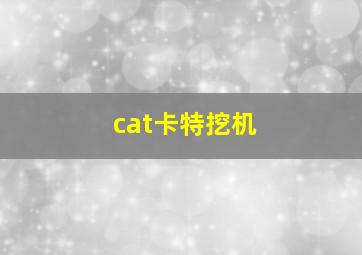 cat卡特挖机