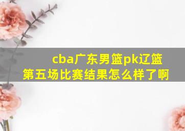 cba广东男篮pk辽篮第五场比赛结果怎么样了啊