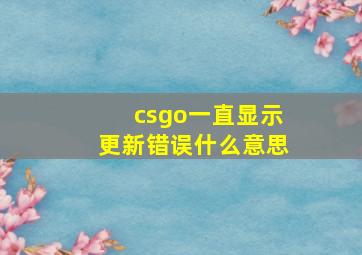 csgo一直显示更新错误什么意思