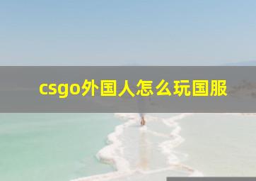 csgo外国人怎么玩国服