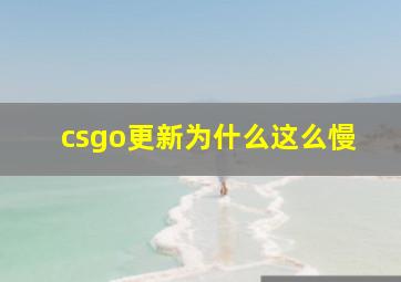 csgo更新为什么这么慢