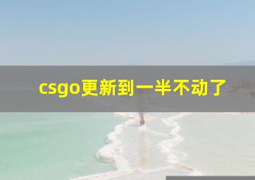 csgo更新到一半不动了