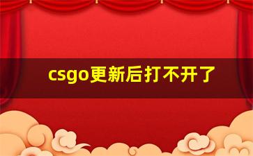 csgo更新后打不开了