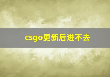 csgo更新后进不去