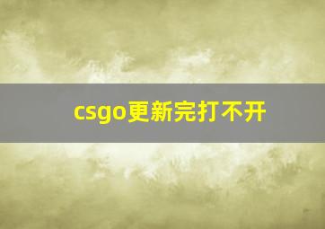 csgo更新完打不开