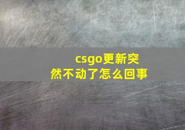 csgo更新突然不动了怎么回事