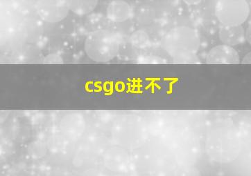 csgo进不了