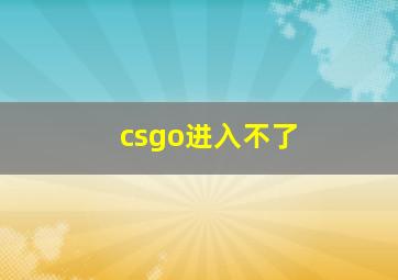 csgo进入不了