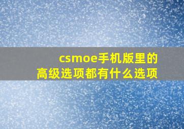 csmoe手机版里的高级选项都有什么选项