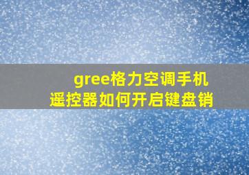 gree格力空调手机遥控器如何开启键盘销