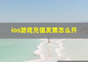 ios游戏充值发票怎么开