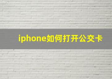 iphone如何打开公交卡