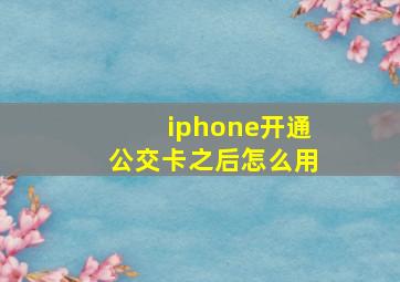 iphone开通公交卡之后怎么用