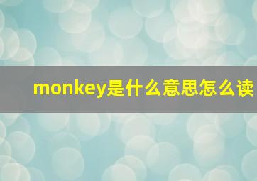 monkey是什么意思怎么读